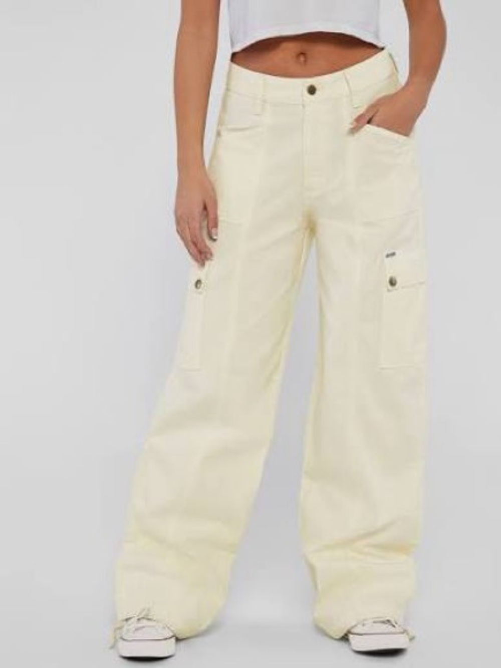 Guess Originals Utility Cargo Pants in Pale Cream